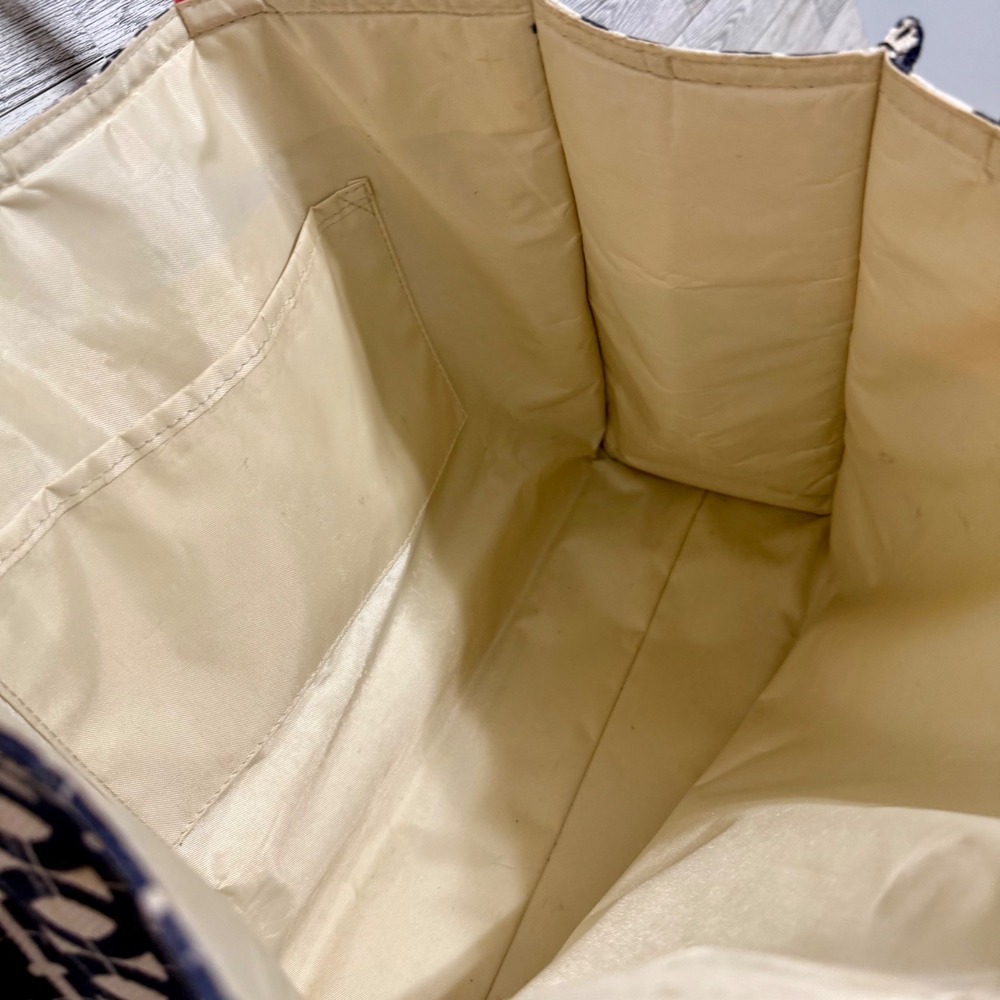 Spartina 449 Hilton Head Market Tote Navy Bag Coral Straps Mermaid Charm Coastal - Picture 7 of 10